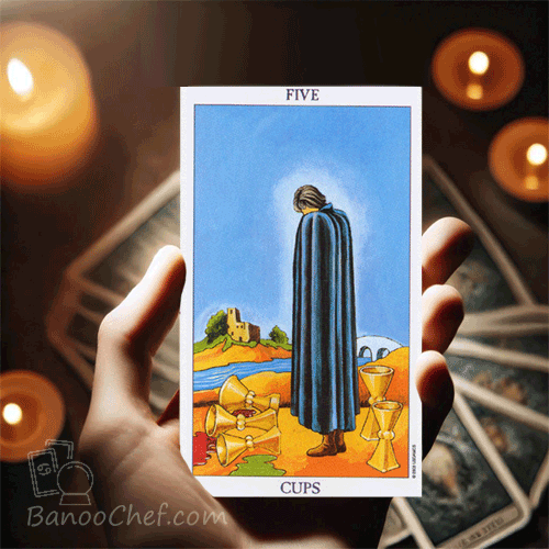معنی کارت 5 جام تاروت ( 56 کارت )
