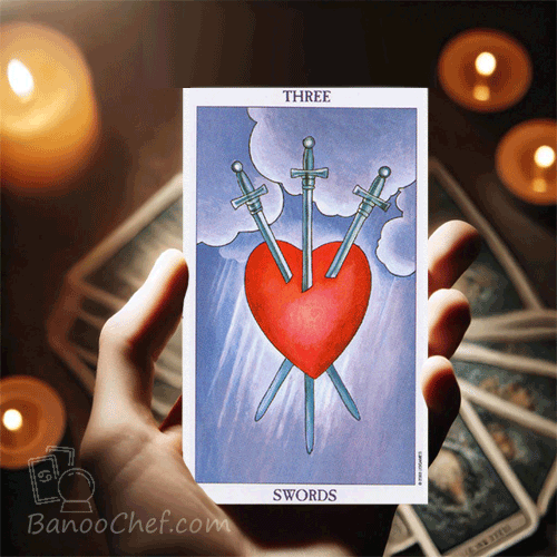 معنی کارت 3 شمشیر تاروت ( 56 کارت )
