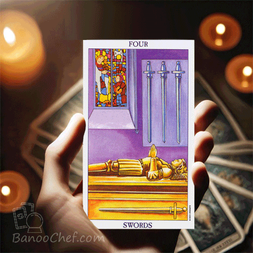 معنی کارت 4 شمشیر تاروت ( 56 کارت )