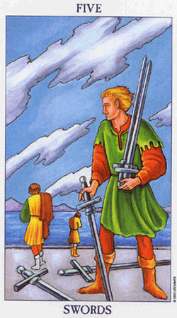 معنی کارت 5 شمشیر تاروت ( 56 کارت )