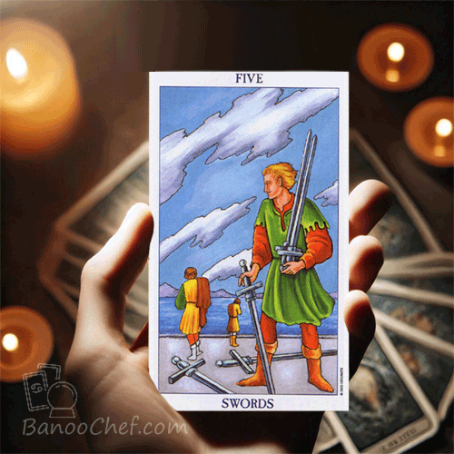 معنی کارت 5 شمشیر تاروت ( 56 کارت )