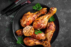 ران مرغ با سس مایونز در هواپز