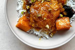 خورش کدو حلوایی با مرغ و آلو